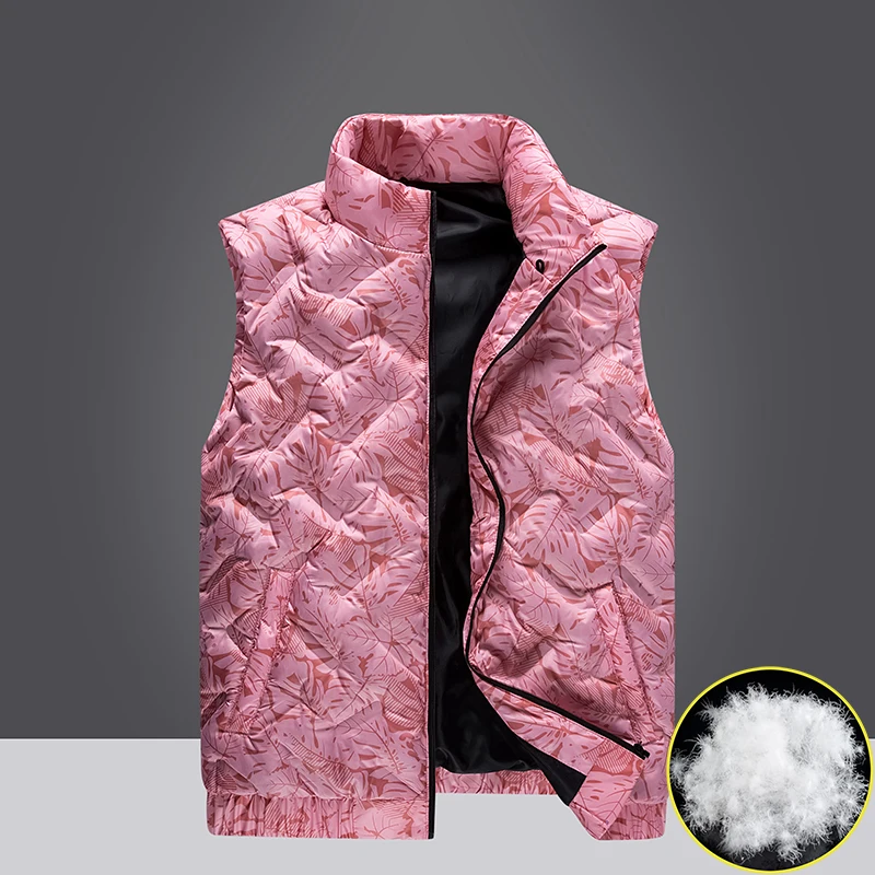 Мужская водолазка с принтом перьев однотонная безрукавка карманами на молнии