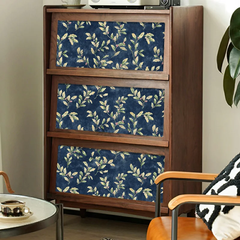 

Floral Pattern Self-adhesive Wallpapers Nordic Style Wall Stickers Bedroom Decor Cabinet Wardrobe Shelf Renovation Contact Paper