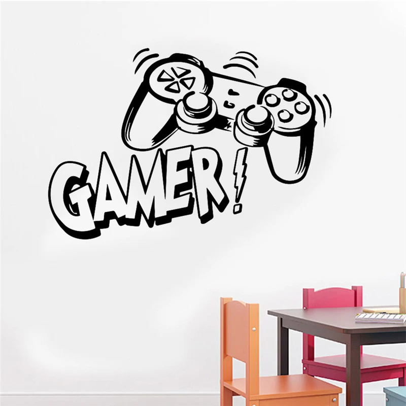 

Carved Gamer Quote Vinyl Wall Sticker Game Room for Kids Room Decoration Wall Murals Boys Bedroom Decor Gaming Poster Wallpaper