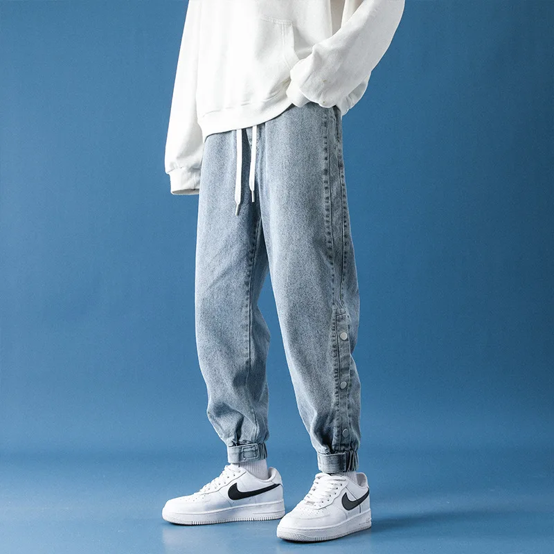 Men's Jeans Loose Straight Leg Wide-leg Korean Style Trendy Harem Pants Thin Casual Trousers Fashion Streetwear штаны мужские