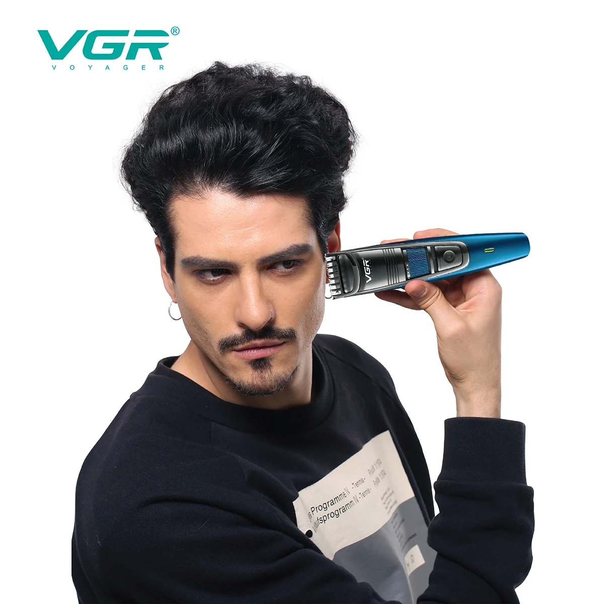 VGR Профессиональная машинка для стрижки волос USB перезаряжаемый Машинка