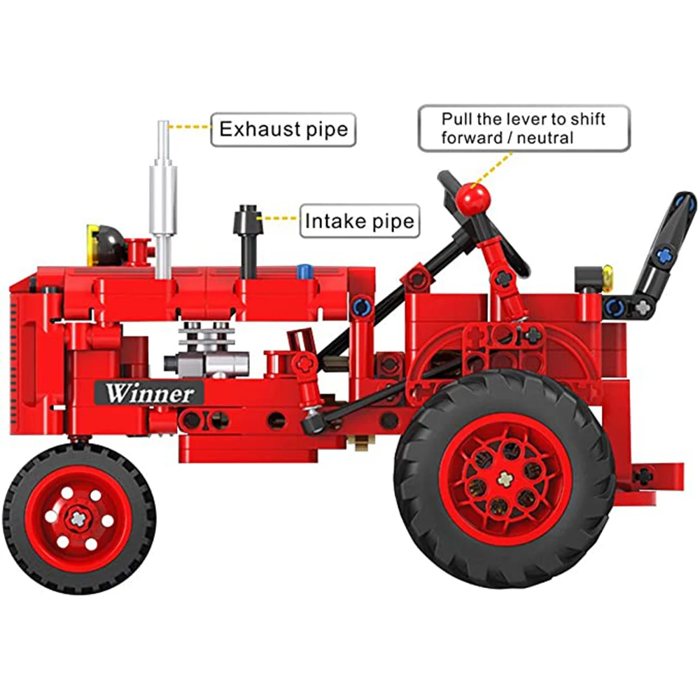 Классические строительные блоки конструктор для трактора сборные модели блоков