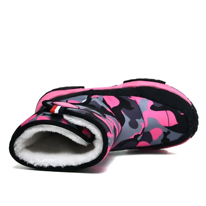 Детские зимние ботинки Зимние теплые меховые для девочек и мальчиков модные