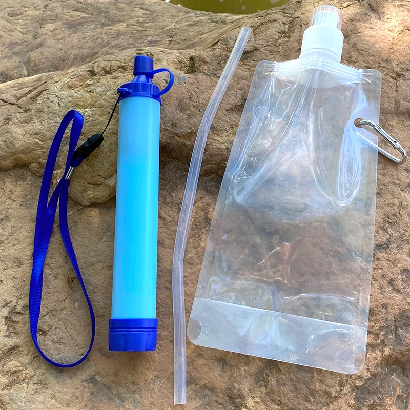 

2022 Outdoor water purifier portable individual direct drinking filter field survival tool emergency water purification straw