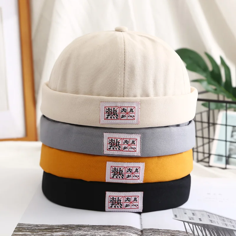 

Punk Hat Women's Trend New Retro Brimless Melon Skin Hat Fashion Versatile Hat Men's Street Hip Hop Cap Men Docker Cap Wholesale