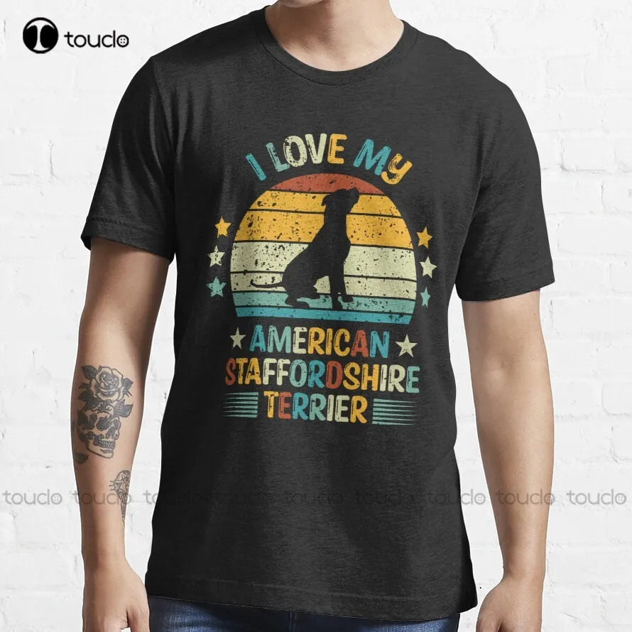

I Love My American Staffordshire Terrier Trending T-Shirt Tshirts For Men Fashion Creative Leisure Funny Harajuku T Shirt Xs-5Xl