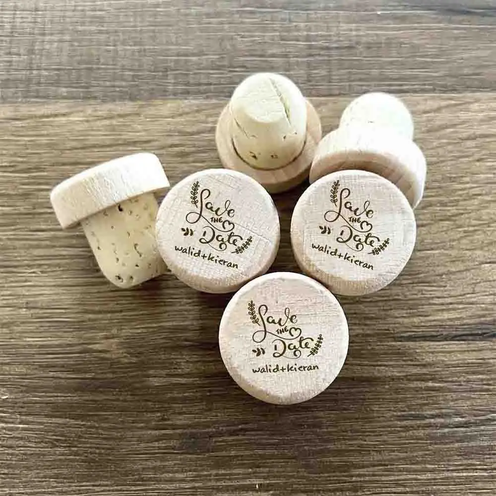 

Personalized Engraved Wooden Wine Bottle Stopper Wedding Baby Shower Party Bottle Cork Toppers Name Design Gift For Guest