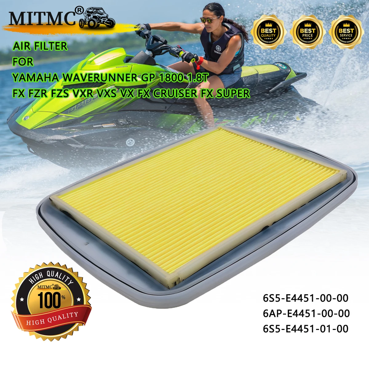 

Воздушный фильтр для Yamaha Waverunner GP 1800 1.8T FX FZR FZS VXR VXS VX FX CRUISER FX SUPER 6S5-E4451-00-00 6AP-E4451-00-00