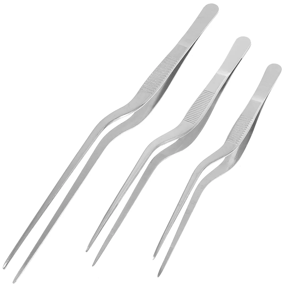 

3 Pcs Fish Bone Tweezers Food Kitchen Tongs Sea Foodtweezers Chef Grilling Tools Cooking