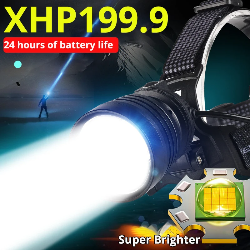 Фонарь налобный светодиодный аккумуляторный водостойкий XHP360 - купить по