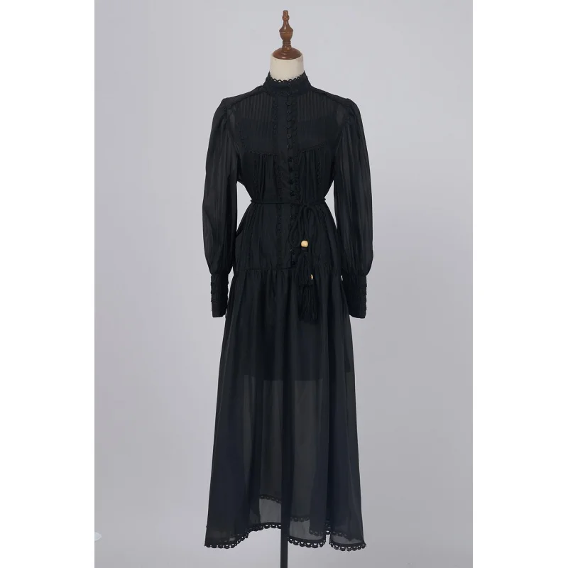 Real Shot Spot однотонное длинное платье из органзы во французском стиле легкое