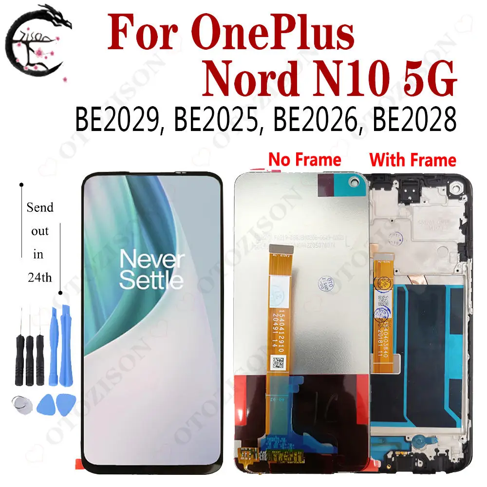 ЖК-дисплей 6,49 дюйма с рамкой для OnePlus Nord N10 5G, экран дисплея BE2029, BE2025, BE2026, BE2028, сменный сенсорный ЖК-дисплей с цифровым преобразователем в сборе