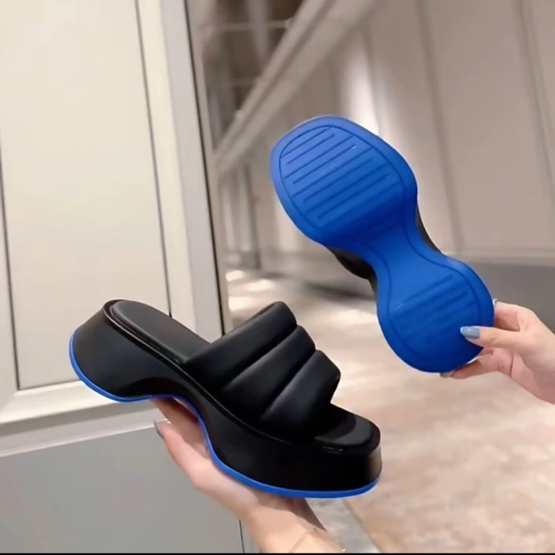 

New Platform Women Slippers Summer Square Toe Sandals Women Sexy High Heels Shoes Beach Sandals Women Shoes 2022 Slippers Women