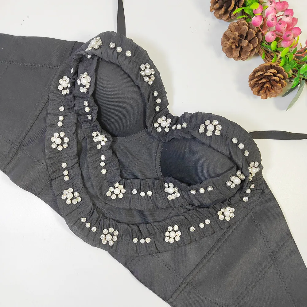 Cupnaya мерцающие звездочки милое женское сексуальное бюстье черный бюстгальтер с