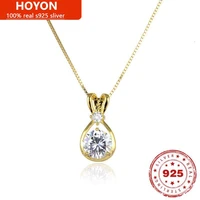 hoyon 18k gold color fresh trend pendant women s925 sterling silver simple necklace female 2022 trend single pendant no chain
