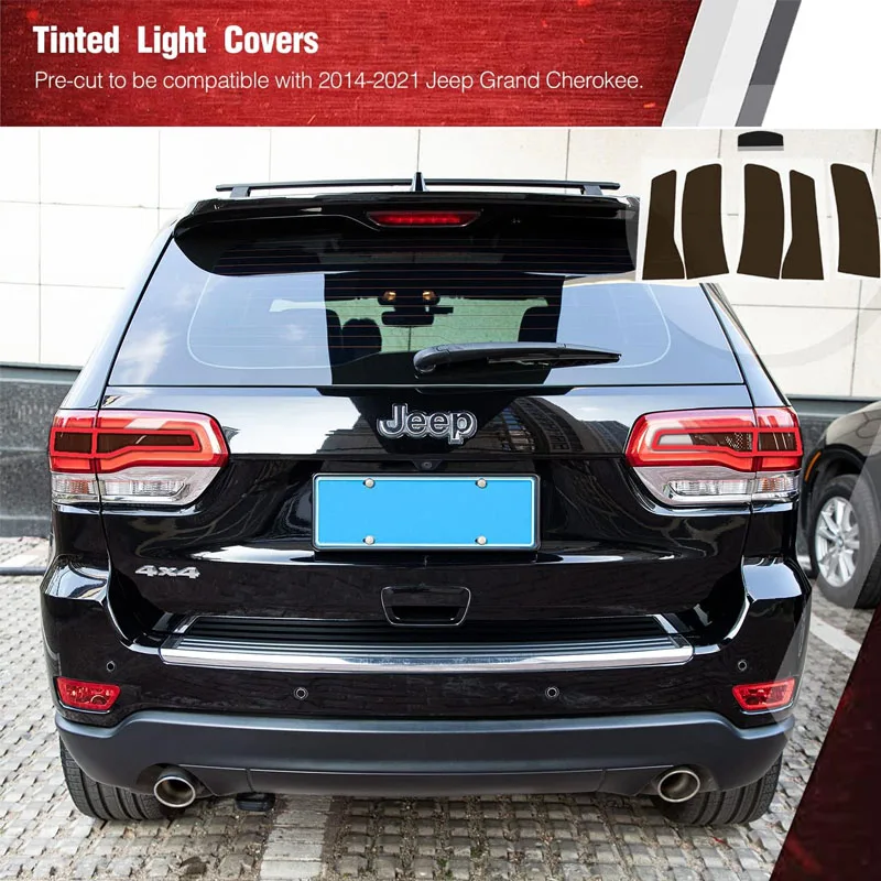 Задний задний фонарь верхний Виниловая наклейка для 2014 - 2021 Jeep Grand Cherokee Dark