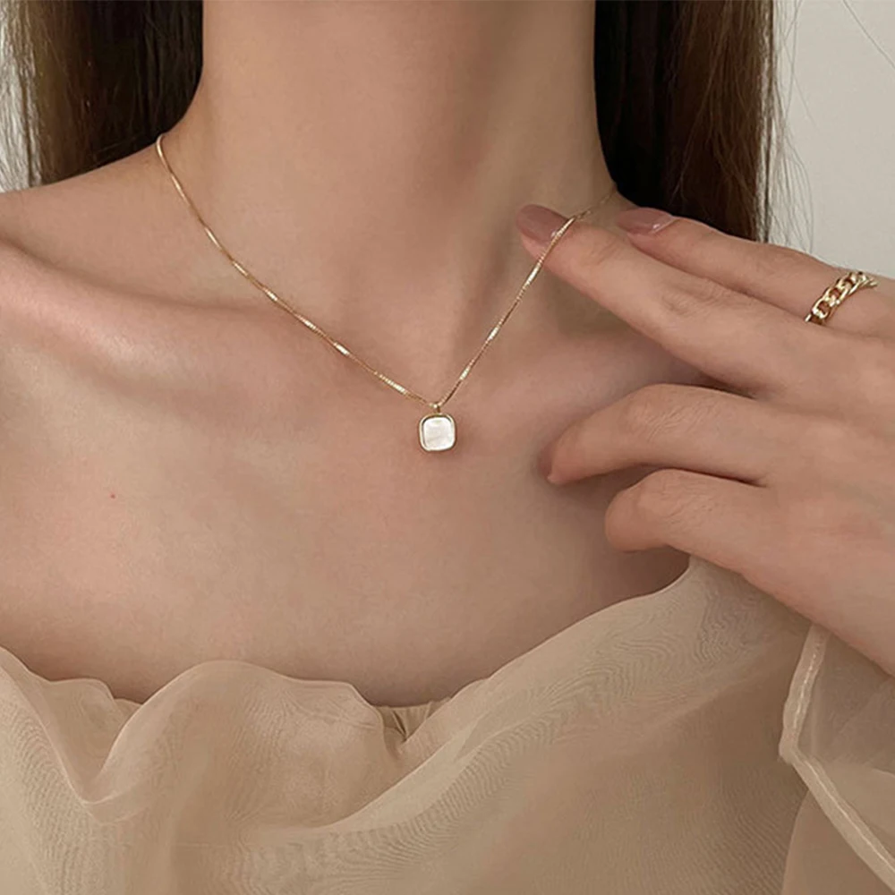 2022 модное квадратное ожерелье с подвеской до ключиц для женщин простая