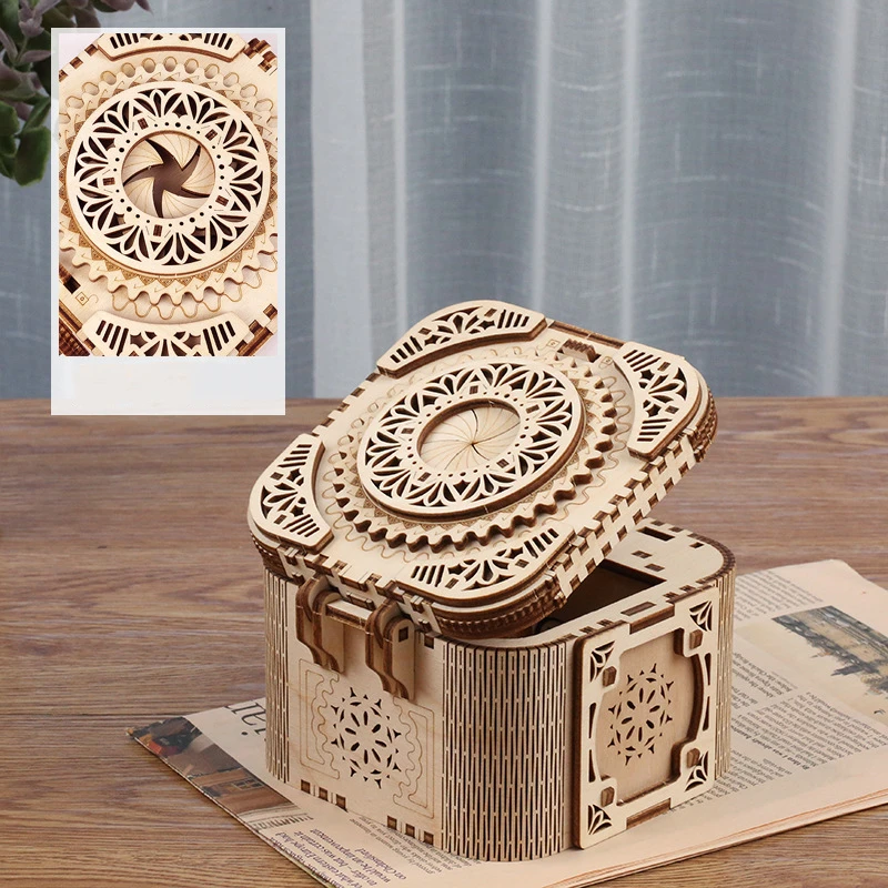 

3D Wood Puzzl Secret Storage Box Password Music Box Puzzle Model Kit Child Wooden Educational Toys Assembl Toy Gift Ornament