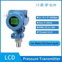 lcd display pressure transmitter oil fuel water liquid gas pressure sensor 0 100mpa g14 pressure sensor