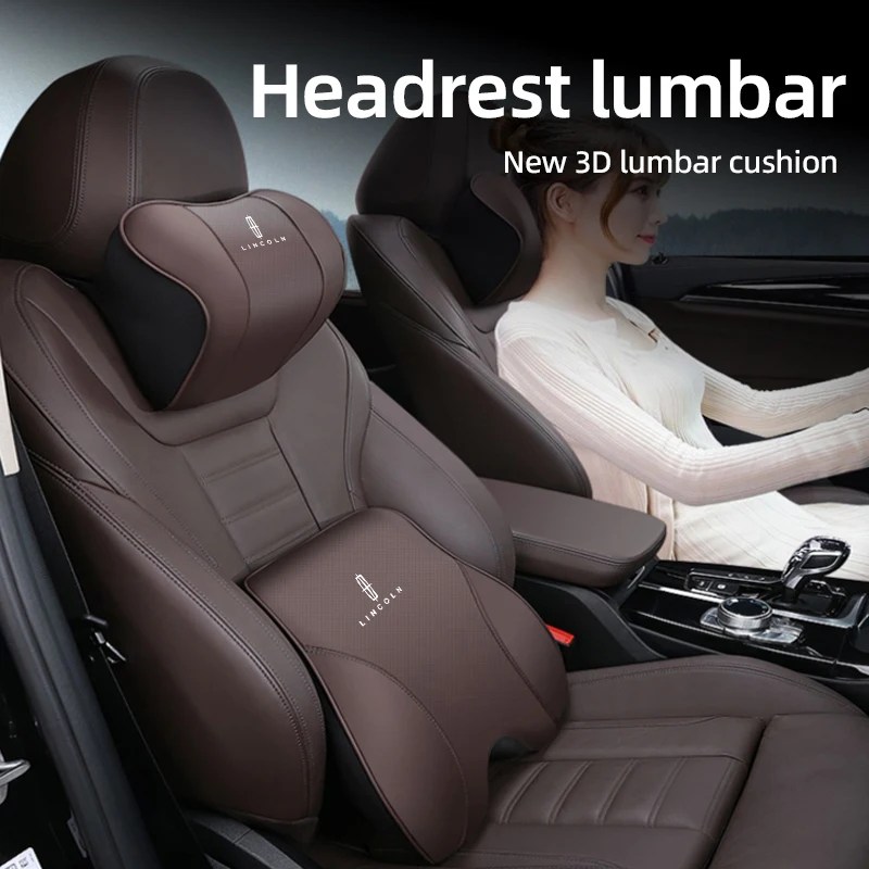 

Car Seat Headrest Neck Support Breathable Memory Foam Lumbar Cushion For Lincoln MKC MKZ MKX MKT Aviator Navigator Continental N