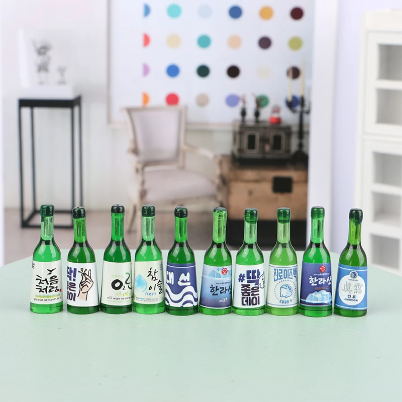 

10 шт./партия, миниатюрные напитки для кукольного домика 1:12