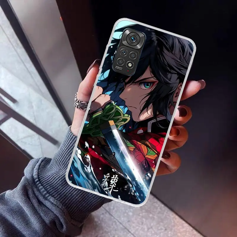 Чехол для телефона Tomioka Giyuu Demon Slayers Xiaomi Redmi Note 10 11 12 13 14 Pro Plus 11S 12S 11T 11E 10S Note14 Soft TPU Back Co