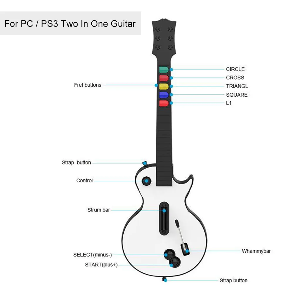 для ПК PS3 Guitar Hero Game 2 в 1 контроллер геймпада с рисунком гитары регулируемым