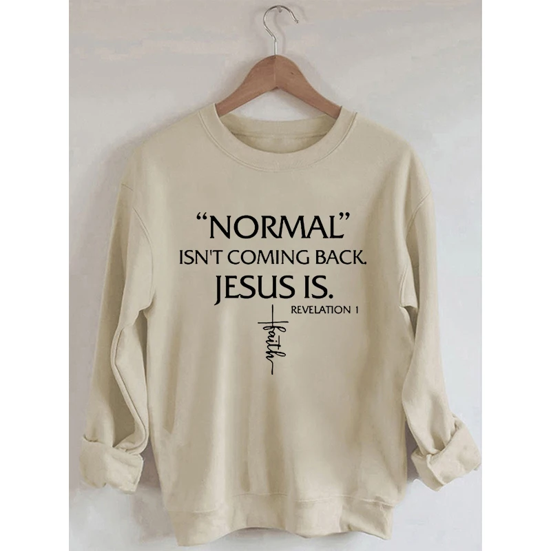 

Rheaclot нормально не возвращается, но Иисус-откровение, верный принт, женские хлопковые топы, Женский свитшот с длинным рукавом