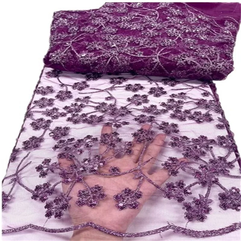 

Нигерийская кружевная ткань с блестками для свадьбы 2021 Высококачественная Вышивка Тюль Кружево французское Сетчатое кружево африканская кружевная ткань FYU85