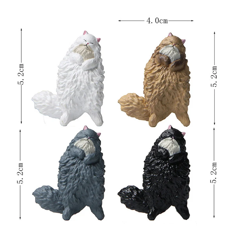 

1PC Simulation Sleeping Kitten Miniature Longhair Cat Persian Cats Figures Animal Model Pet Toys Resin Doll Crafts Accessories