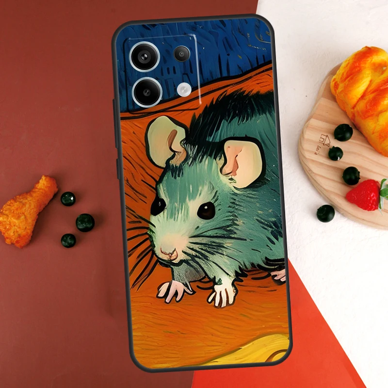 Фото Милый чехол Rattie Rats для Xiaomi Redmi Note 13 14 Pro 9 10 11 12 Pro 10S 11S 12S Redmi 13C 10C 12C 14C Coque №5