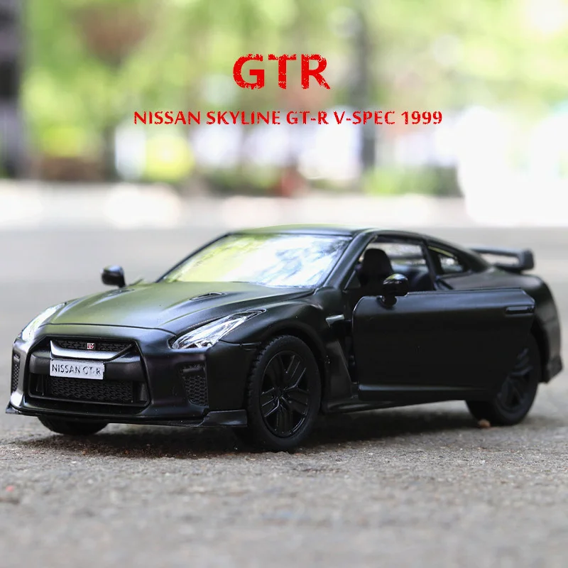 

Модель автомобиля Nissan GTR A295 из металлического сплава, модель подлинного лицензионного металла, спортивный автомобиль для мальчиков, матовый металлический черный, 1:36