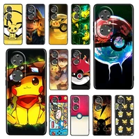 cartoon cute pikachu for huawei p50 p20 p30 p40 p10 pro lite e plus p9 lite mini silicone soft black phone case fundas cover