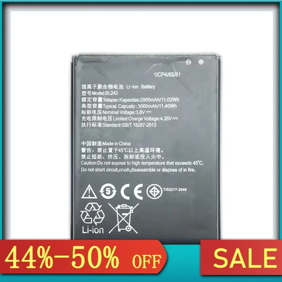 Новый аккумулятор BL 243 BL243 для Lenovo Lemon K3 Note K50-T5 A7000 A5500 A5600 A7600 2900 мАч резервная