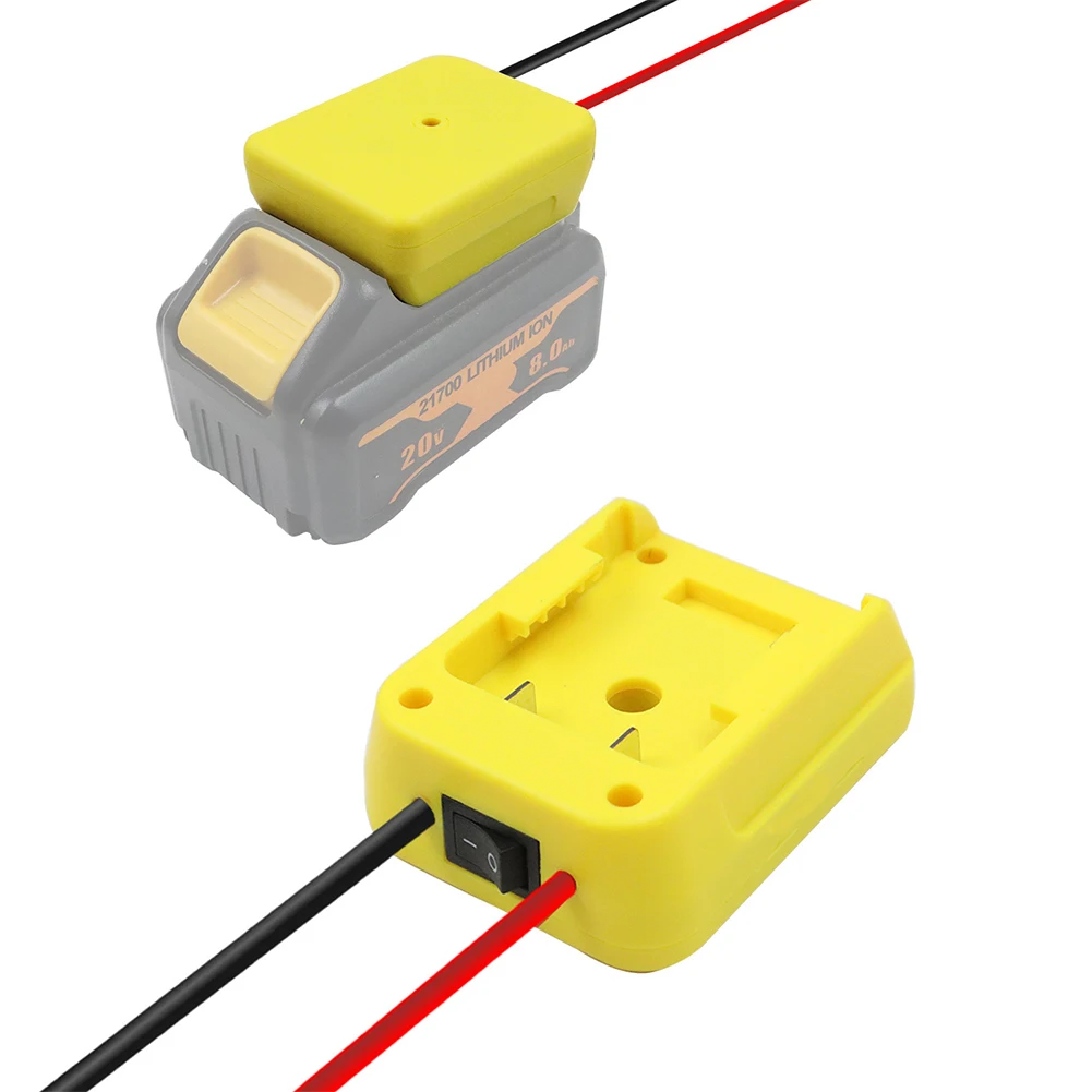 

1pc Yellow Battery Adapter With Fuse For De-Walt 18V/20V Max To Dock Power Connector DCB205 DIY 2 Wiring/cable Output