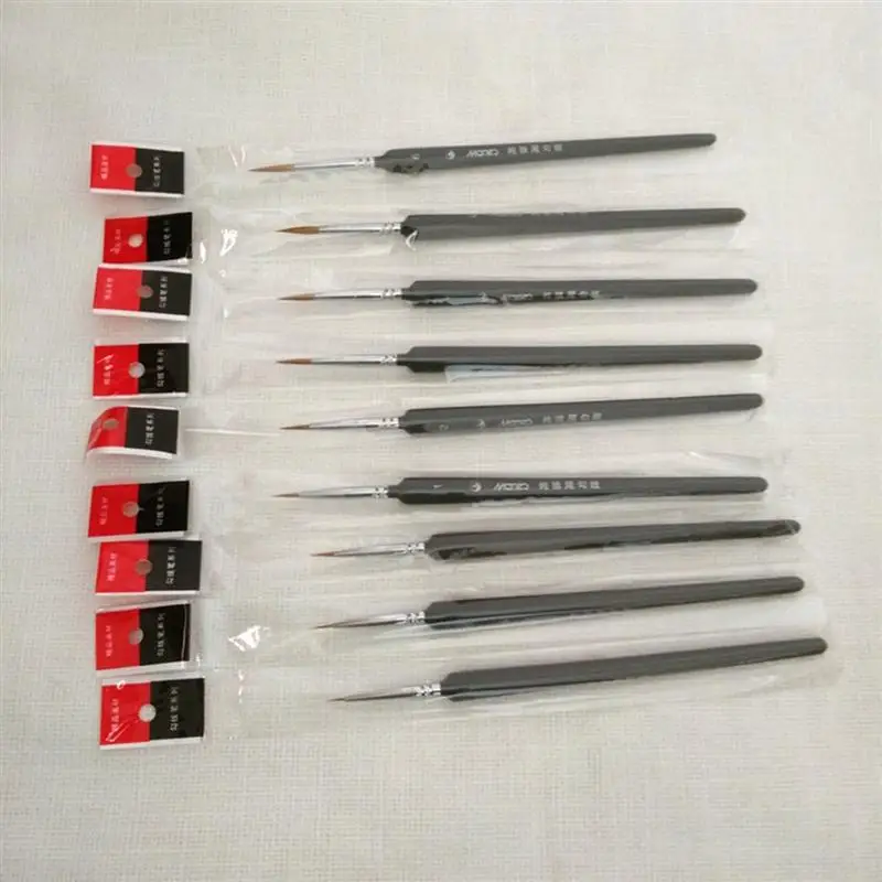 Miniature Paint Brush Set Professional Nylon Brush Acrylic Painting Thin Hook Line Pen Art Supplies Hand Painted images - 6