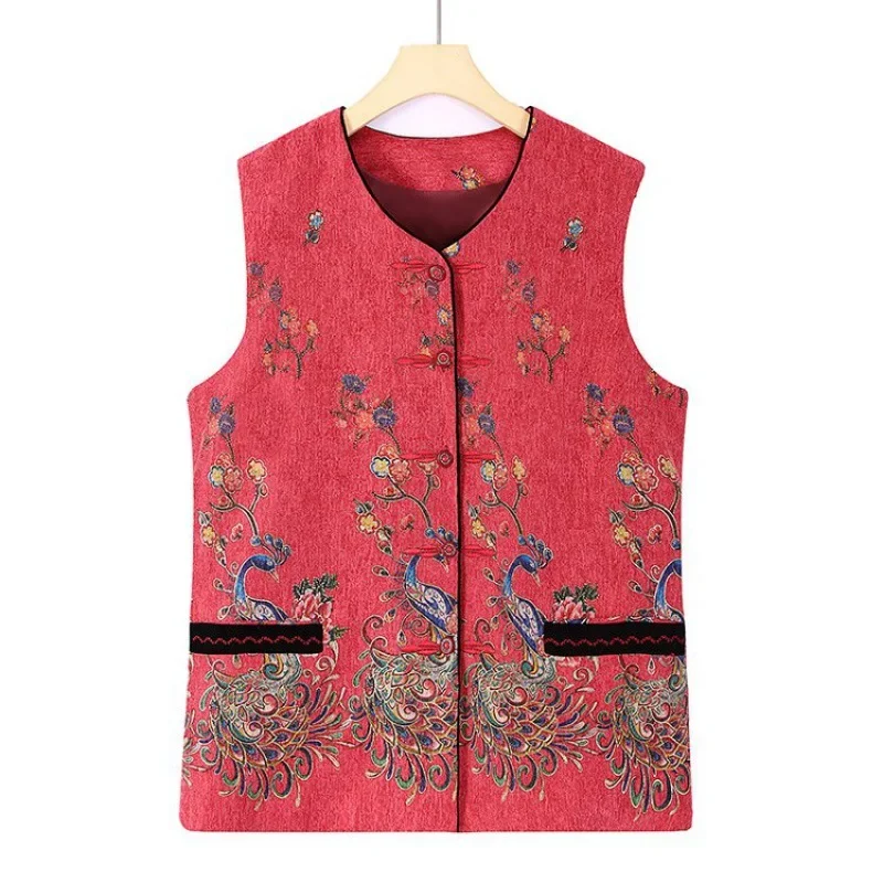 Женский осенний жилет среднего и пожилого возраста стильный с молоком чаем