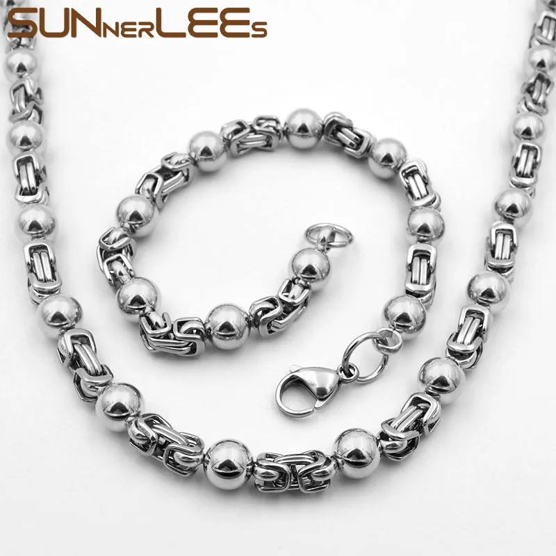 

Комплект из колье и браслета, 6 мм, из нержавеющей стали