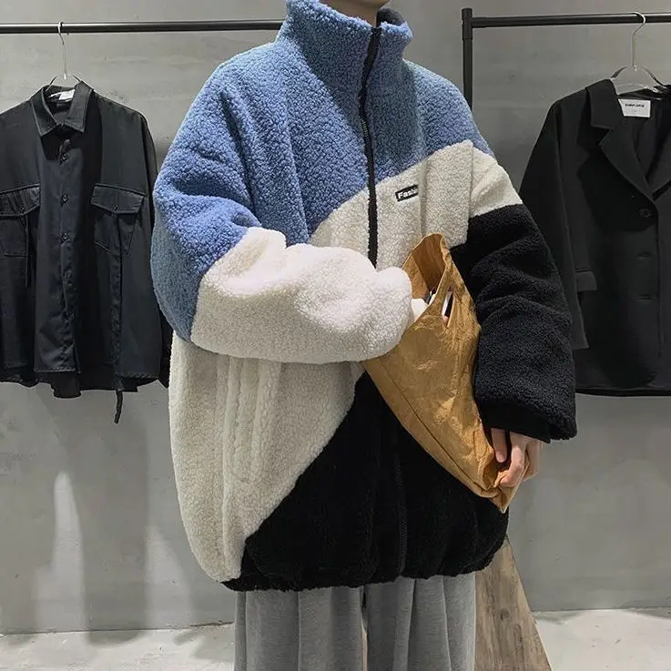 2022 Autumn New Light Luxury Fashion Jacket Men Sweater Loose All-match Thick Cardigan Cotton Jacket BoutiqueClothingSimpleStyle