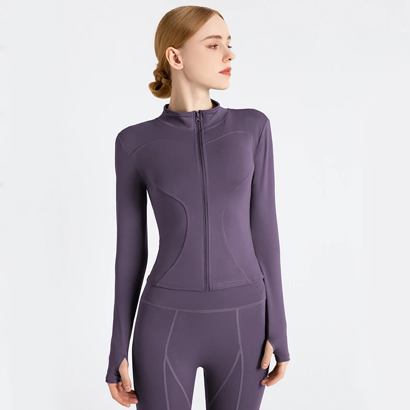 Женская Весенняя куртка SOISOU спортивное пальто для йоги фитнеса облегающая с