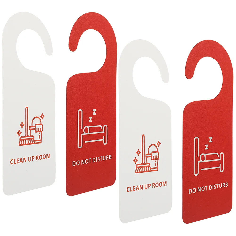 

4 Pcs Indicator Do Not Disturb Listing Office Plastic Hangers Please Pvc Door Signs