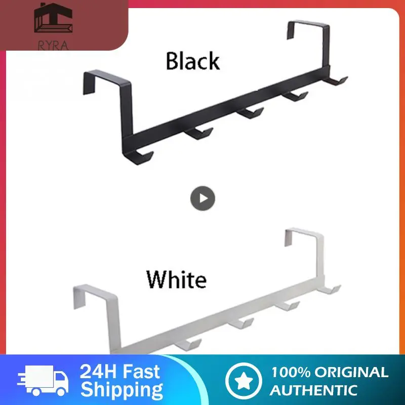 

Punch-free New Organizer Rack Home Bathroom Hooks Over The Door Clothes Coat Hat Towel Hanger 5 Hooks 2023 New Wholesale