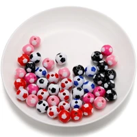 10pcslot 12mm colorful acrylic football shaped round soccer beads for diy bracelet necklace jewelry making accessories