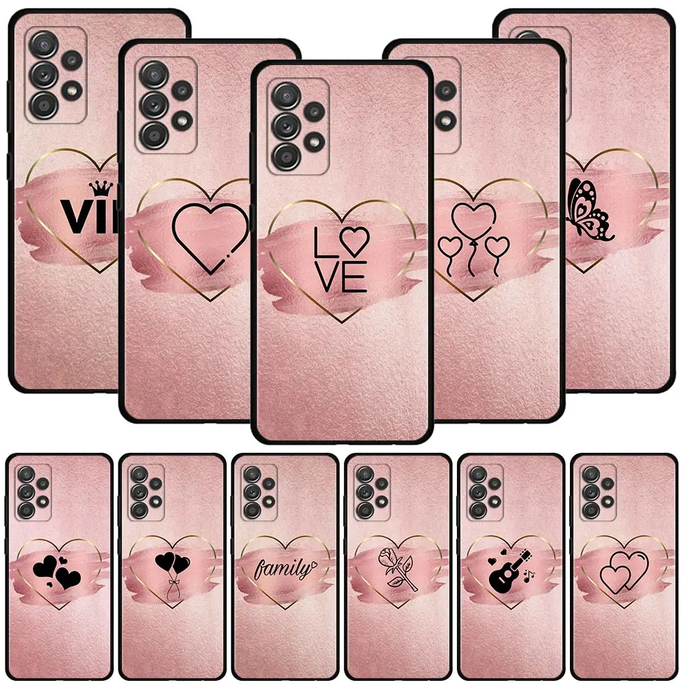 

Love Rose Gold Pink Princess Queen Case For Samsung Galaxy A12 A51 A71 A31 A13 A11 A01 A72 A52 A32 A22 A52s A21s A02s A02 Cover
