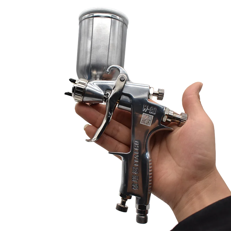 Мини-распылитель W-80 HVLP Гравитационный пистолет из нержавеющей стали 1 0 мм сопло