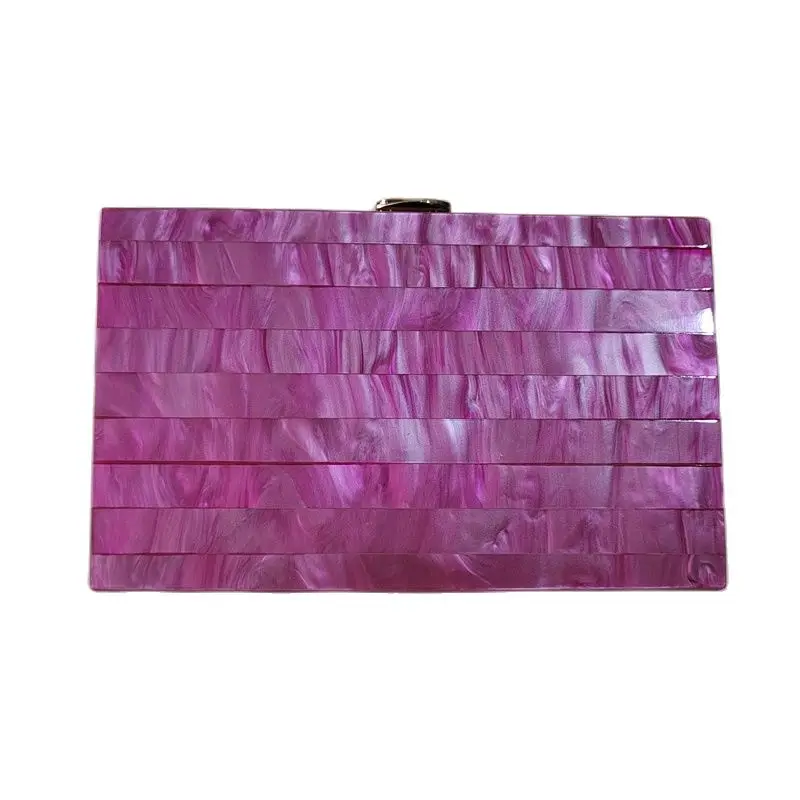 Лидер продаж фиолетовые розовые полосатые Акриловые клатчи ручной работы