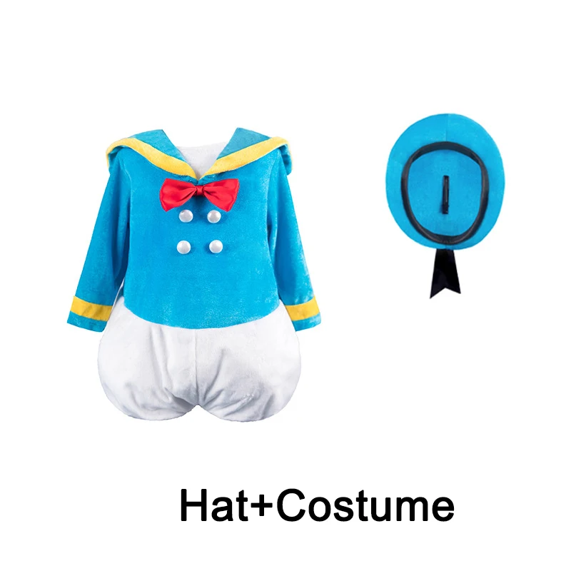 Children Don Blue Duck Purple Daisy Cosplay Costume with Hat Pants Shoes Sets for Halloween Party Costume images - 6