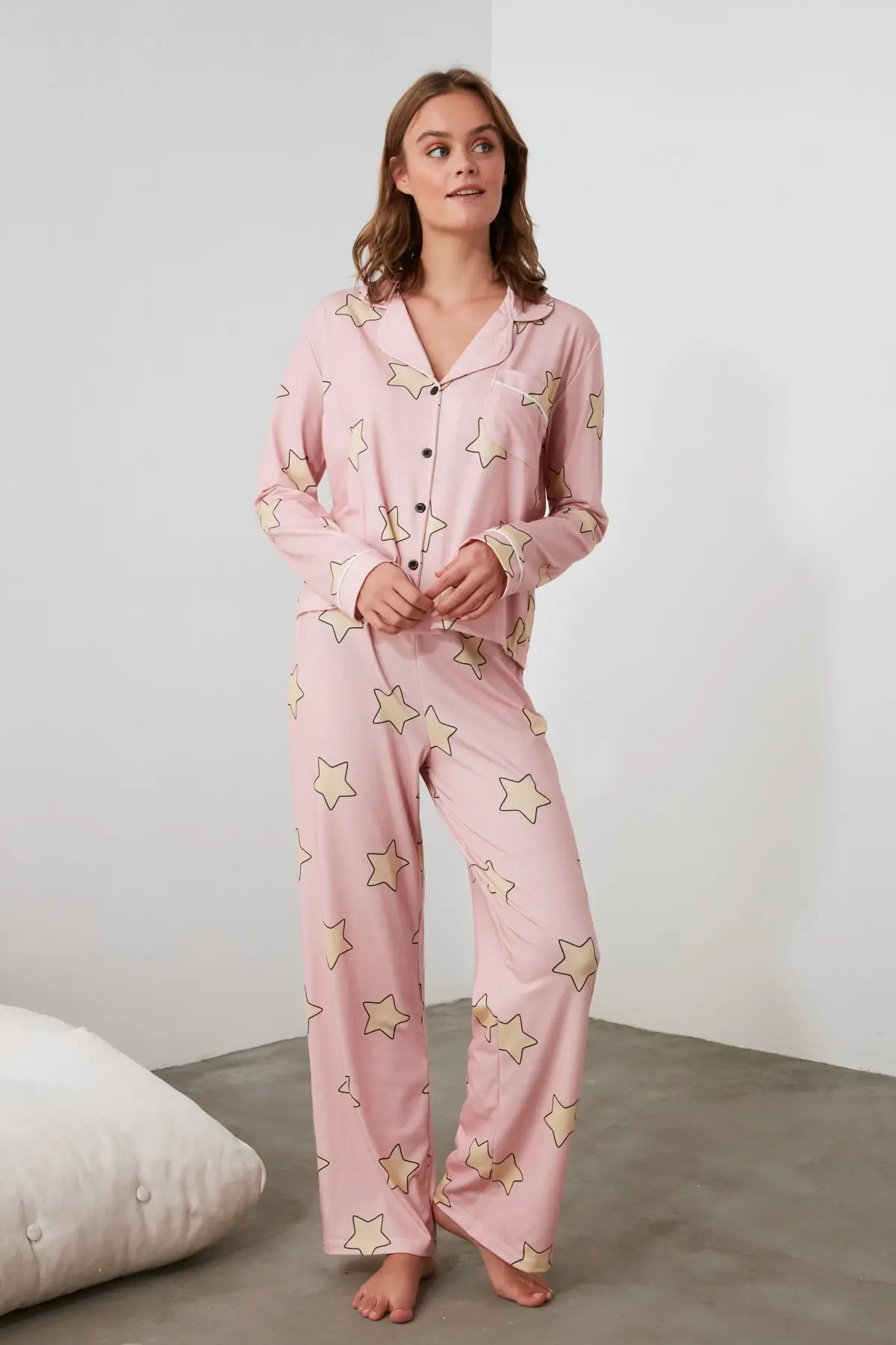 

Powder Star Printed Knitted Pajama set