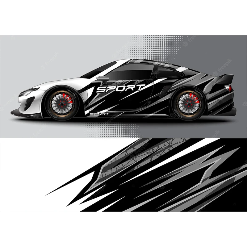 Автомобильная наклейка графическая виниловая пленка векторное изображение