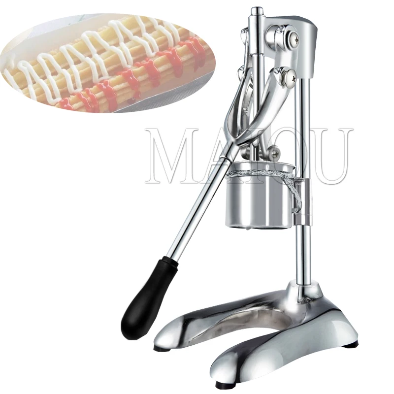 

Manual Long French Fries Maker Machine Stainless Steel 30cm Potato Strips Machine Fried Chips Squeezer Extruder 12 Holes